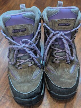 Hi-Tec Skamania Mid Waterproof Hiking Boot | Women's 8.5 | Taupe Violet | Good